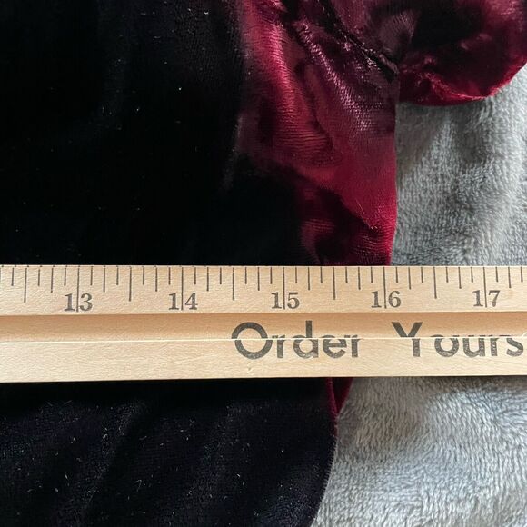 Vintage Roberta Dress 7/8 Burgundy Scallop Off Shoulder Whimsigoth Velvet 80s - Picture 7 of 9